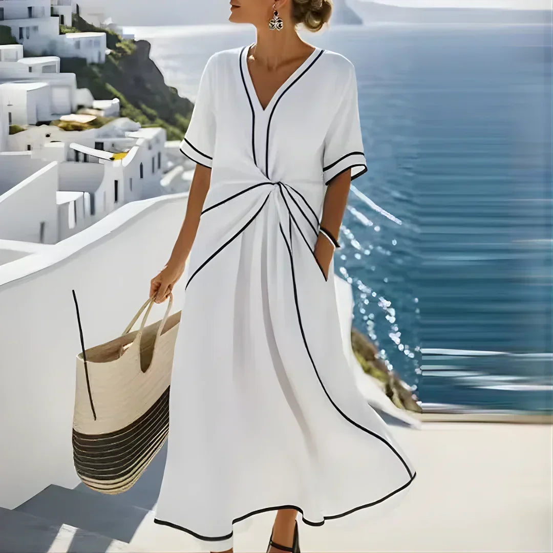 Freya everyday maxi dress in white, full-length front view