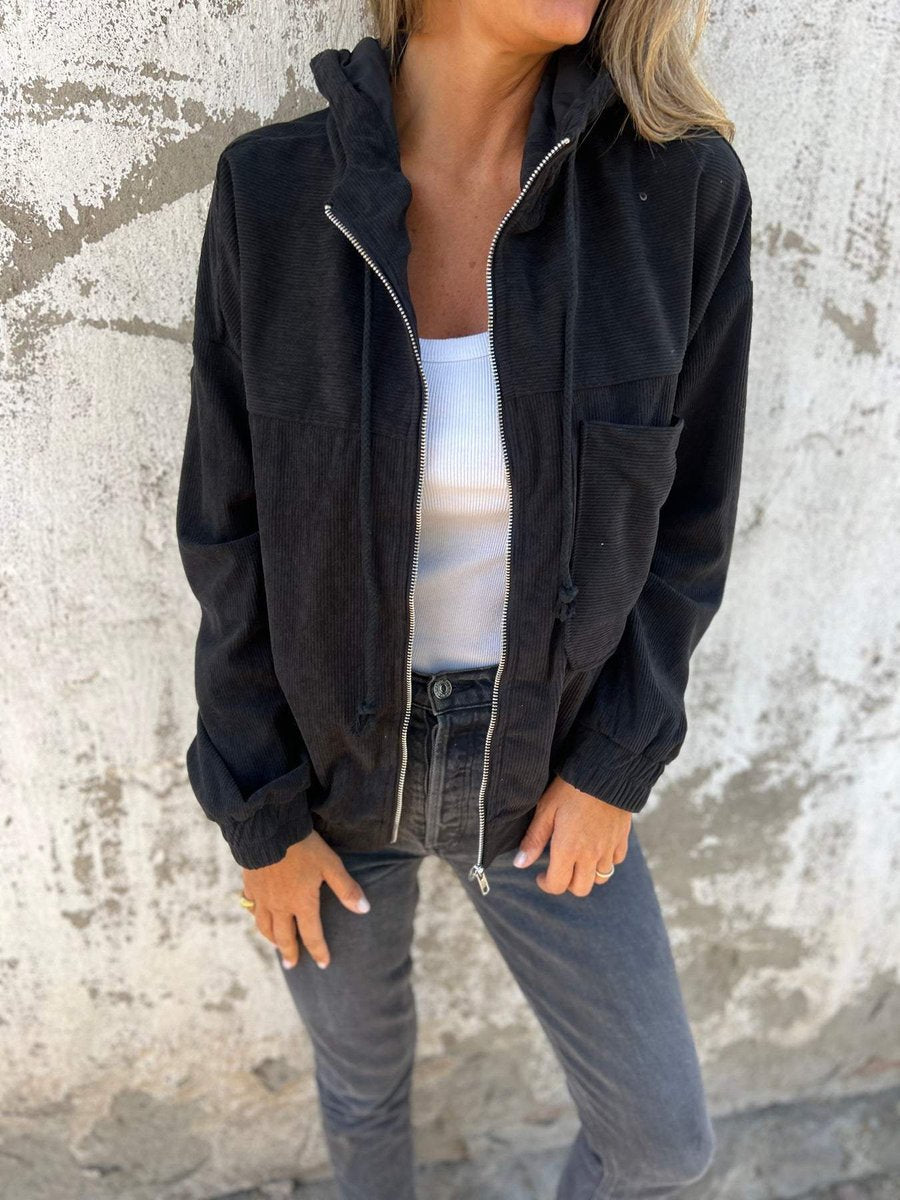 Lauren | Ribbed Hooded Zip Jacket