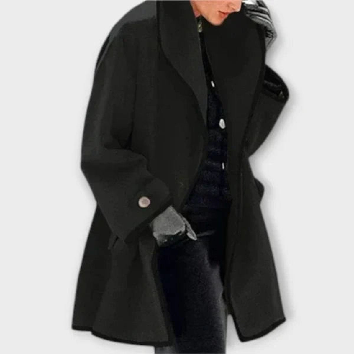 Flora | Oversized Coat with Contrast Trim