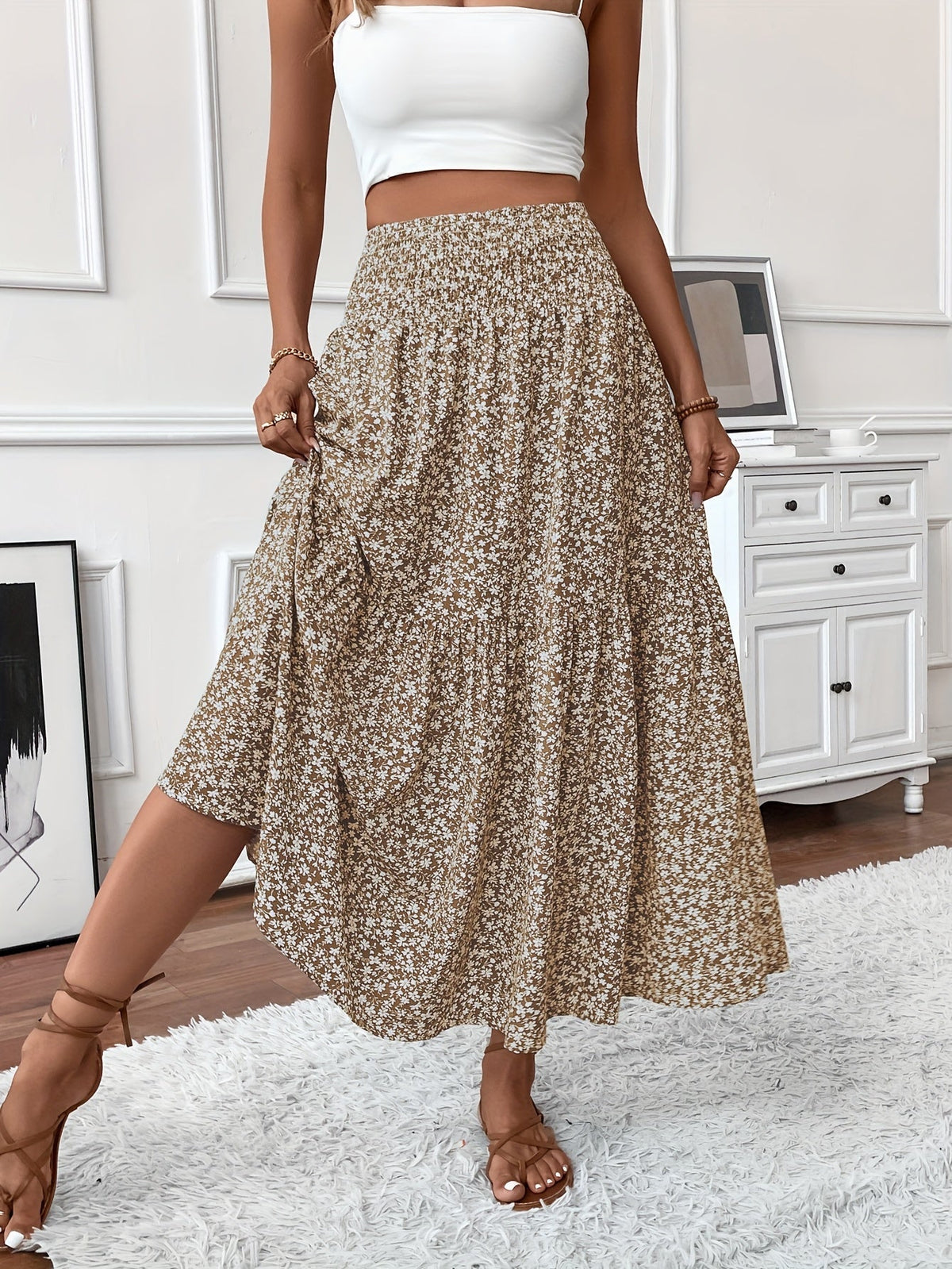 TAHLIA | TIERED FLORAL MAXI SKIRT