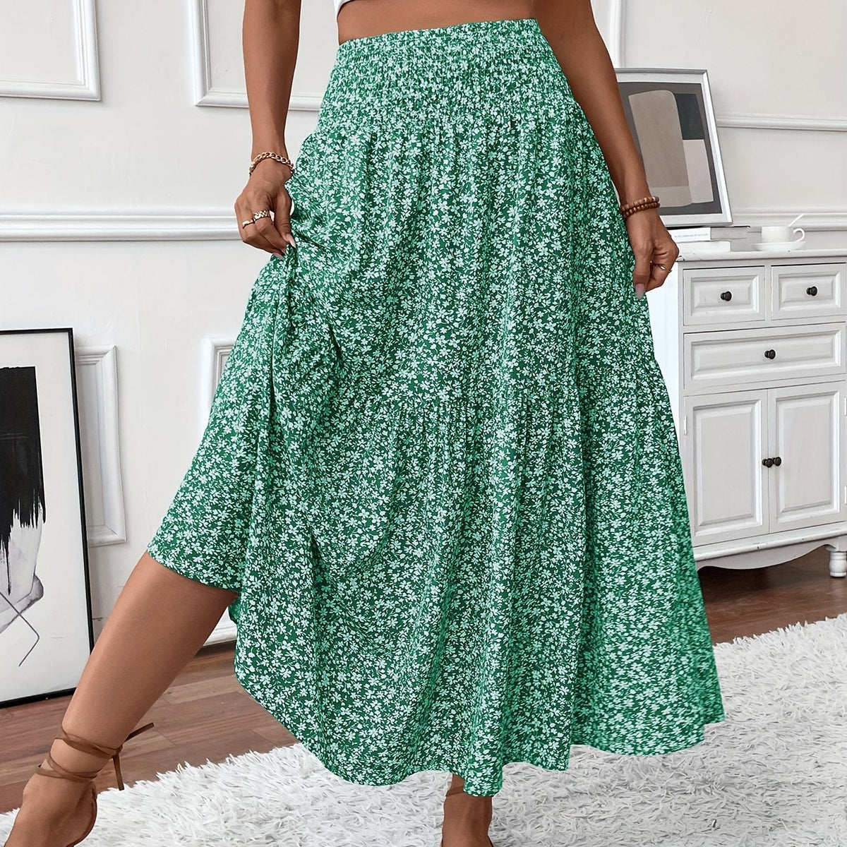 TAHLIA | TIERED FLORAL MAXI SKIRT