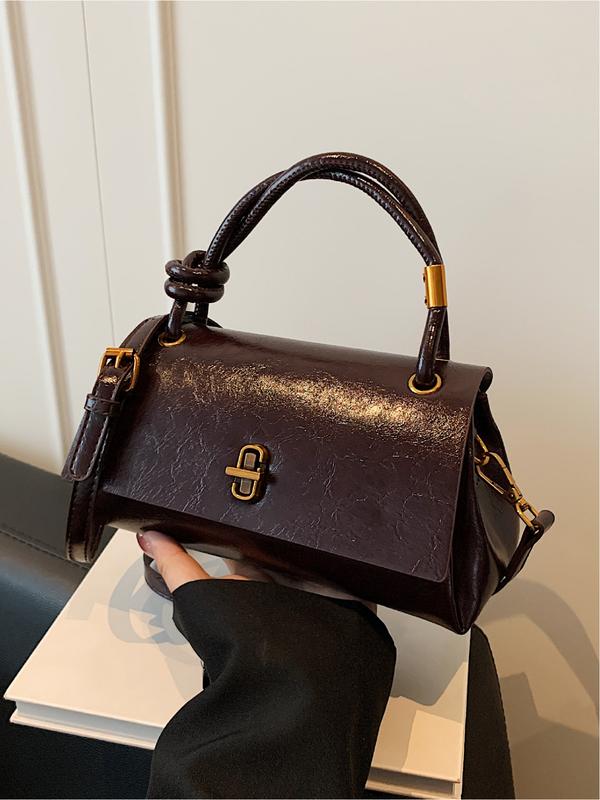 Emma small crossbody satchel in coffee brown, front view