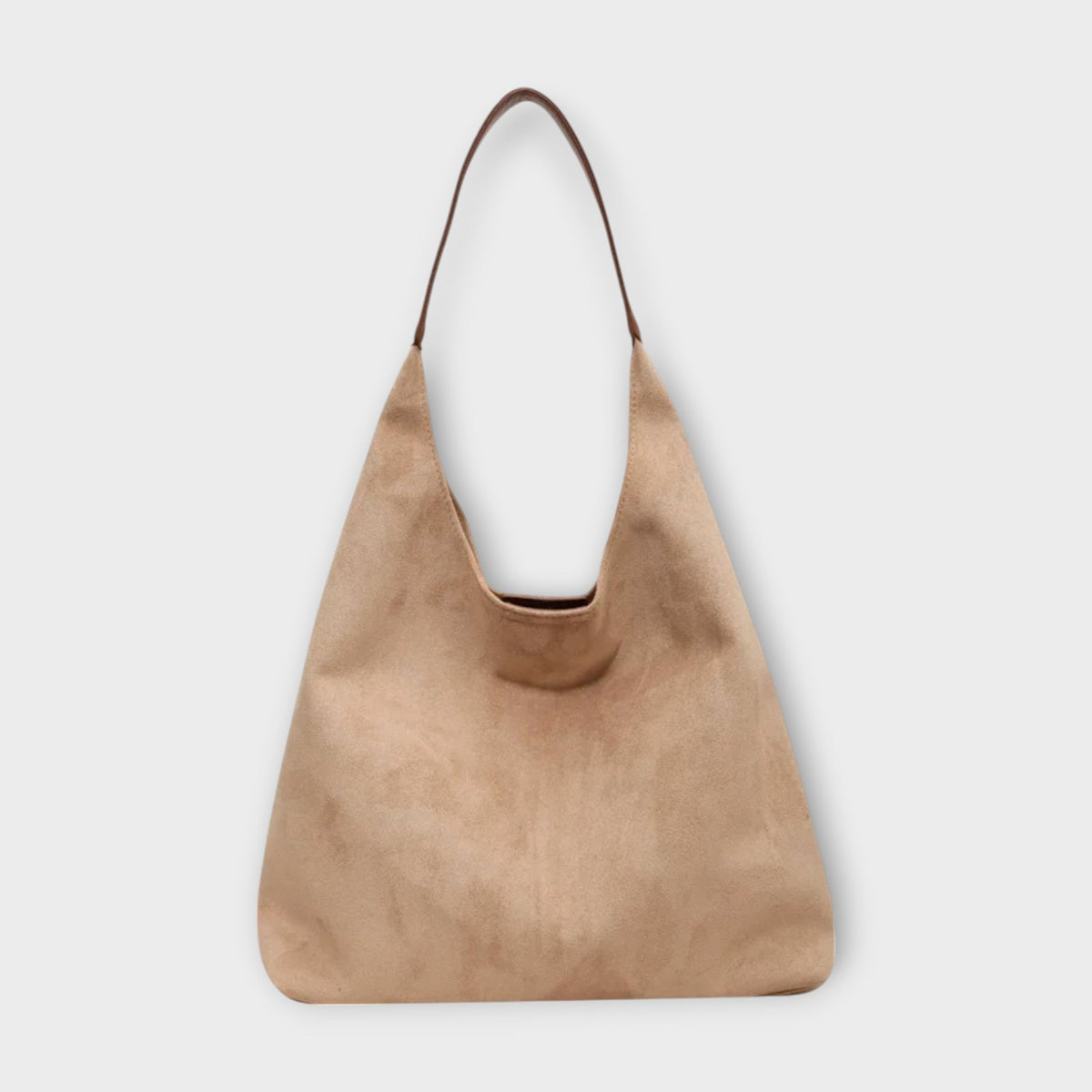 Arseline slouch handbag in cream, front view