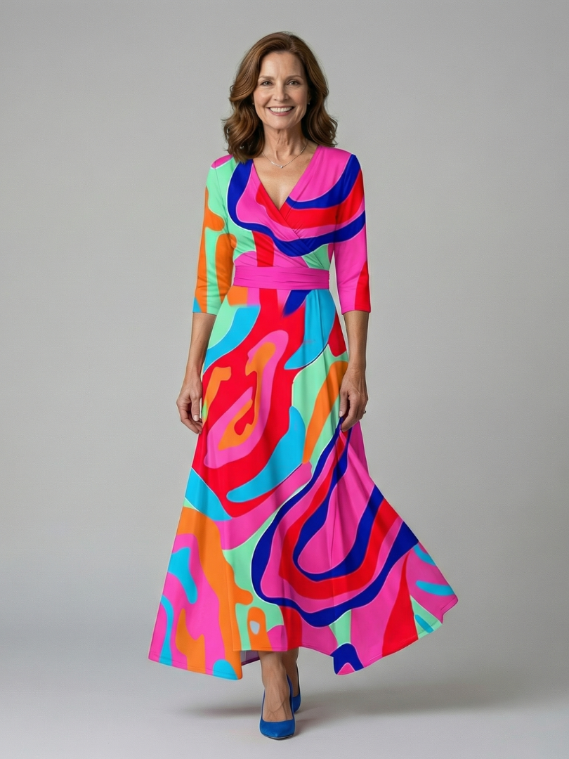 LIORA™ | Floral Wrap Maxi Dress