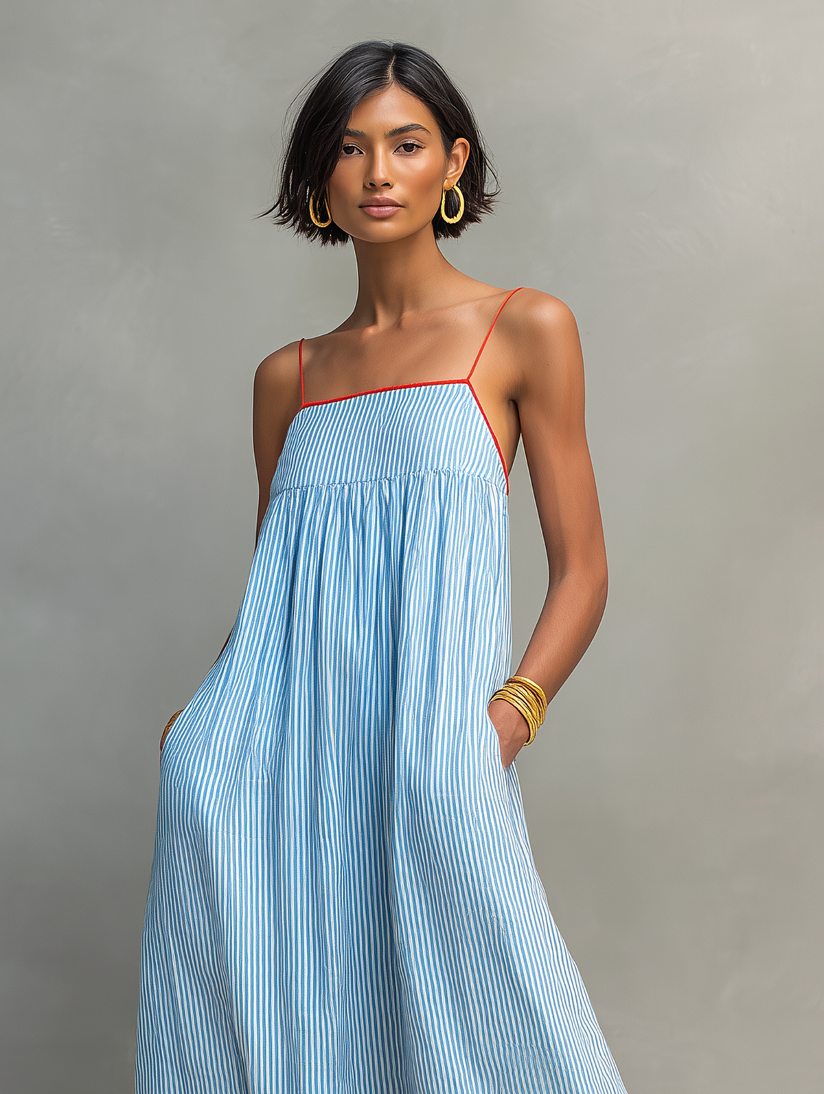 LIORA™ | Striped Maxi Dress