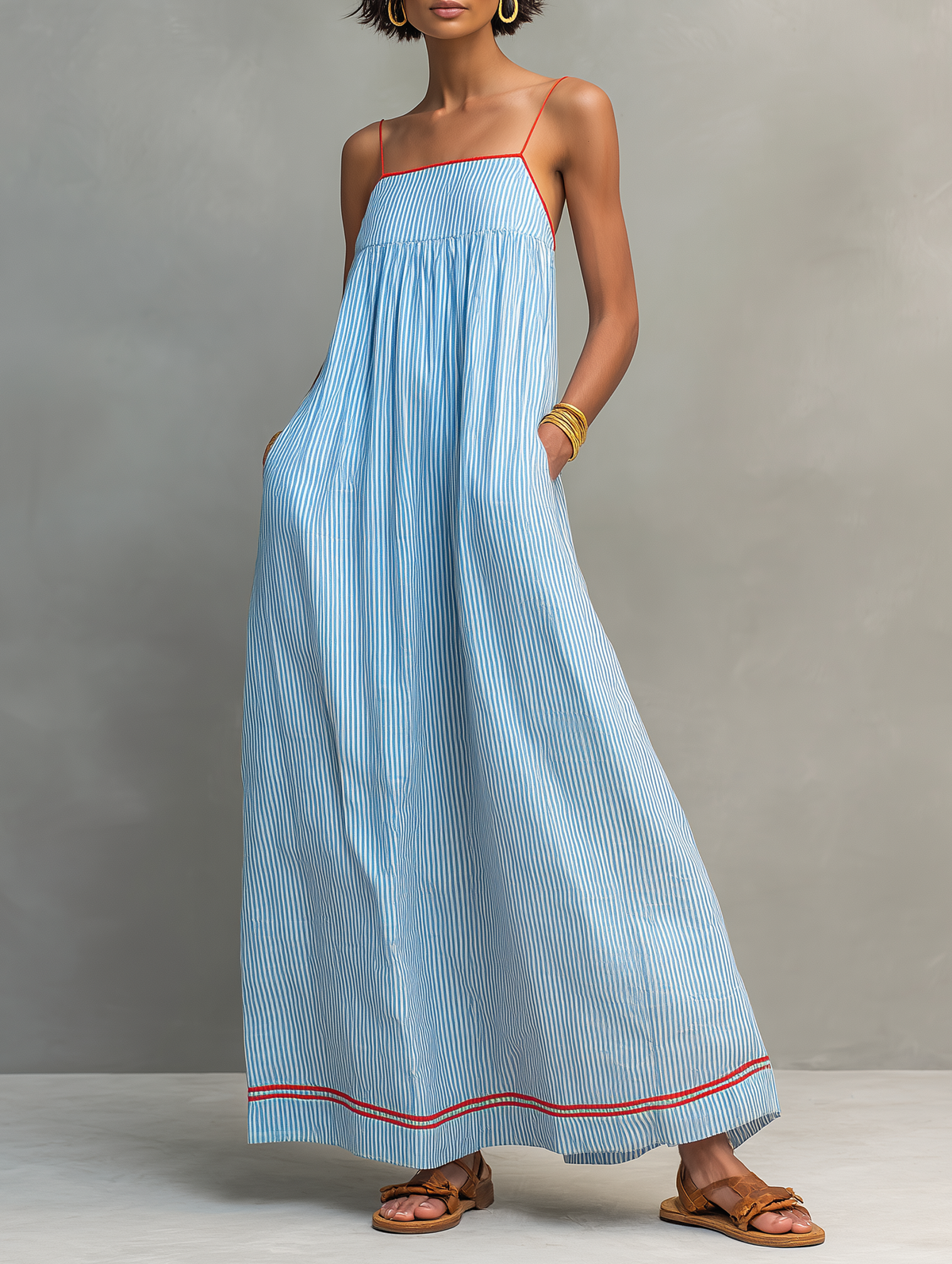 LIORA™ | Striped Maxi Dress