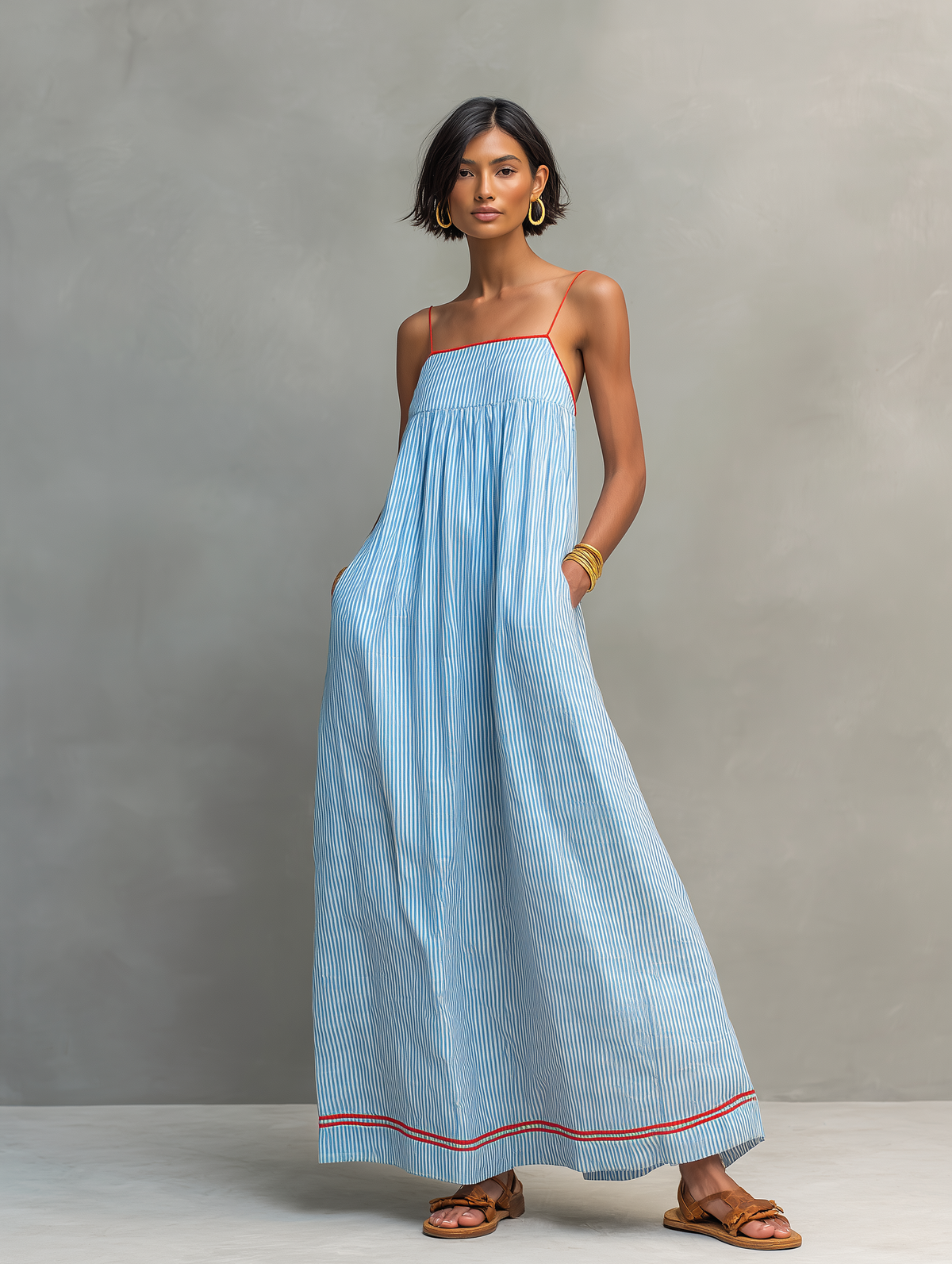 LIORA™ | Striped Maxi Dress