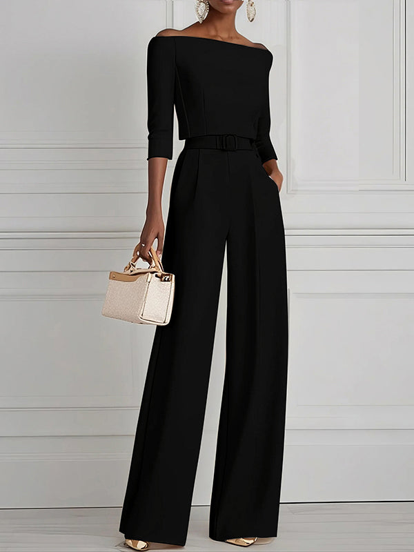 Rarianne tailored two-piece set in black, full-length front view