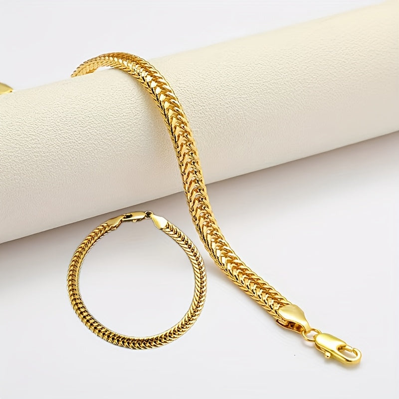 Gold fox tail necklace and matching bracelet, product view