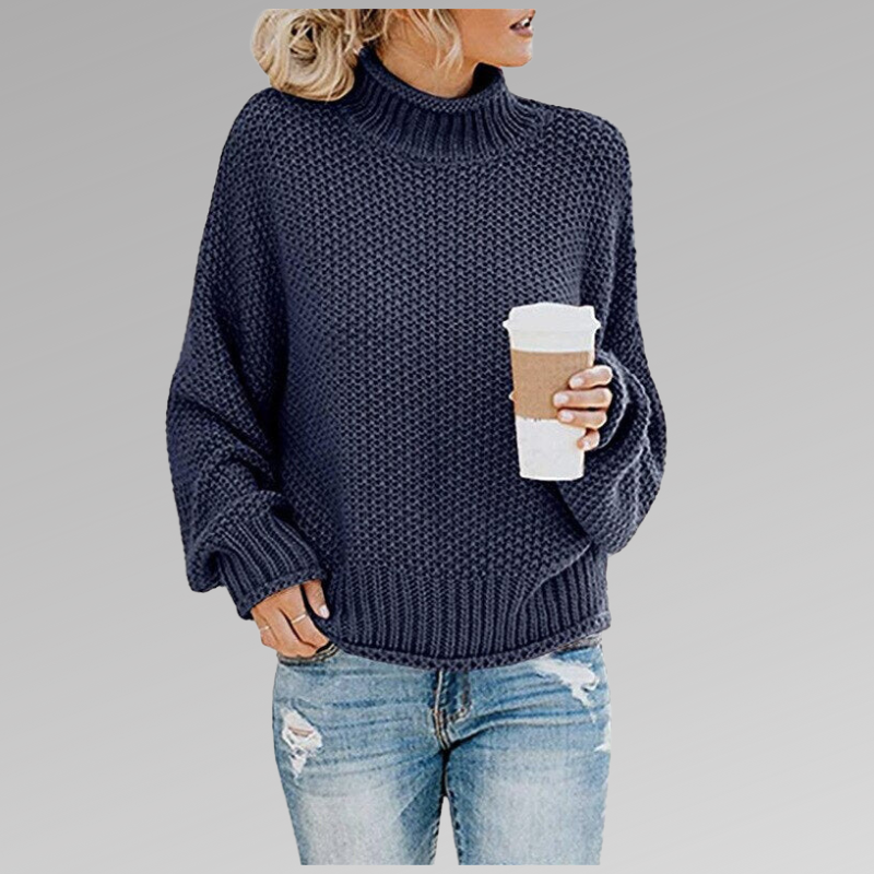 Valerianne elegant sweater in navy blue, front view