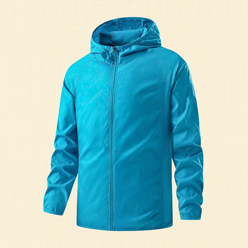 Vera waterproof shield jacket in turquoise, front view