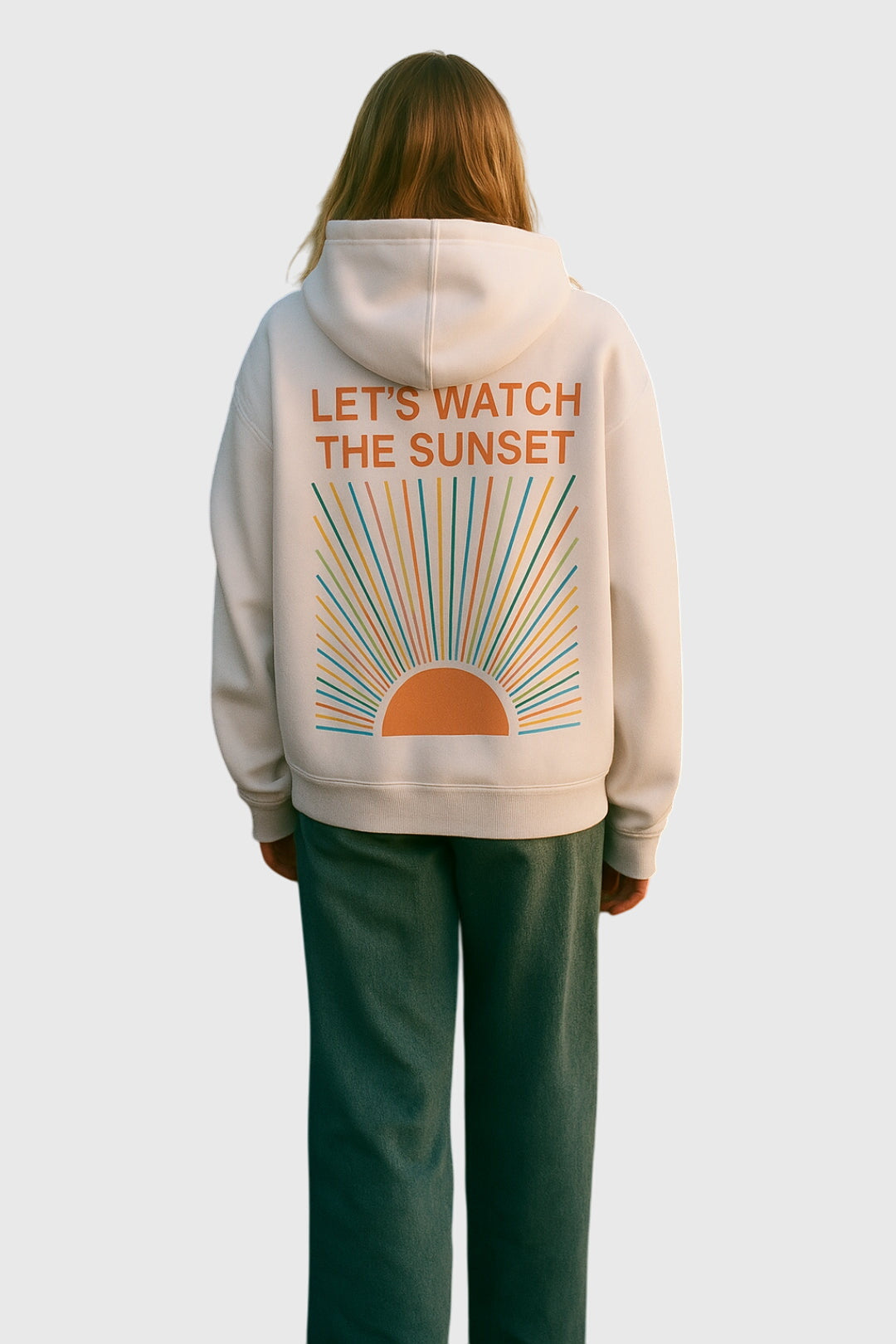 Zoey Evening Bliss hoodie in white, relaxed fit back view
