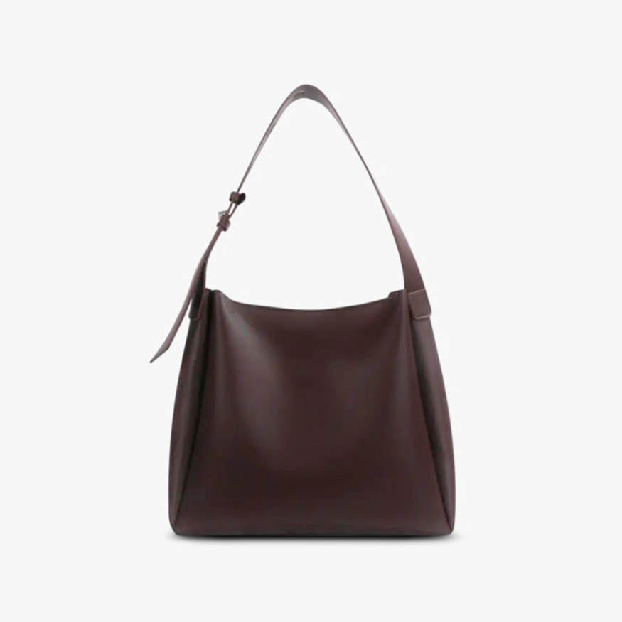 Delphine grand tote bag in coffee, front view