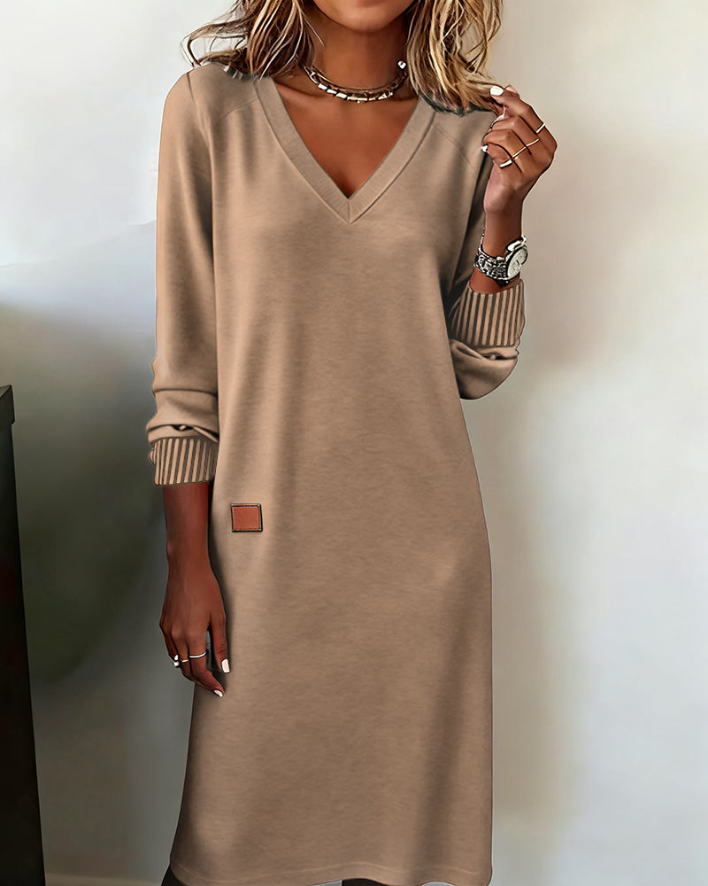 Jana comfortable dress in khaki, full front view