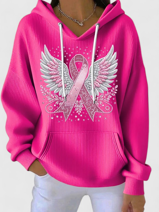 Serenica hooded top in rose red, front view