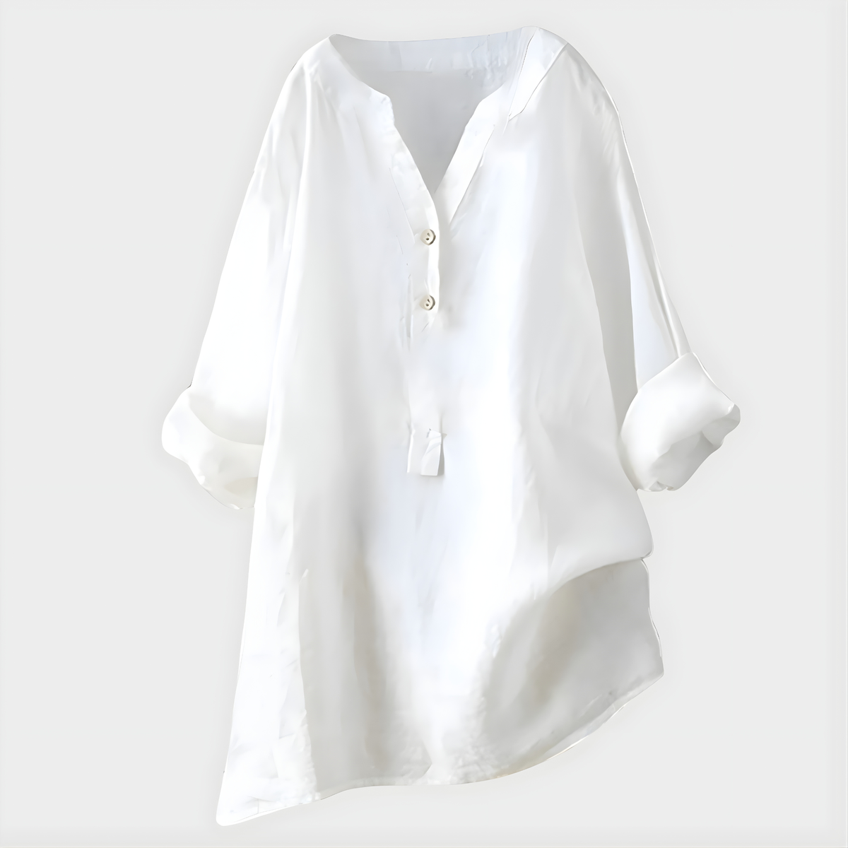 Veronique V-neck blouse in white, front view