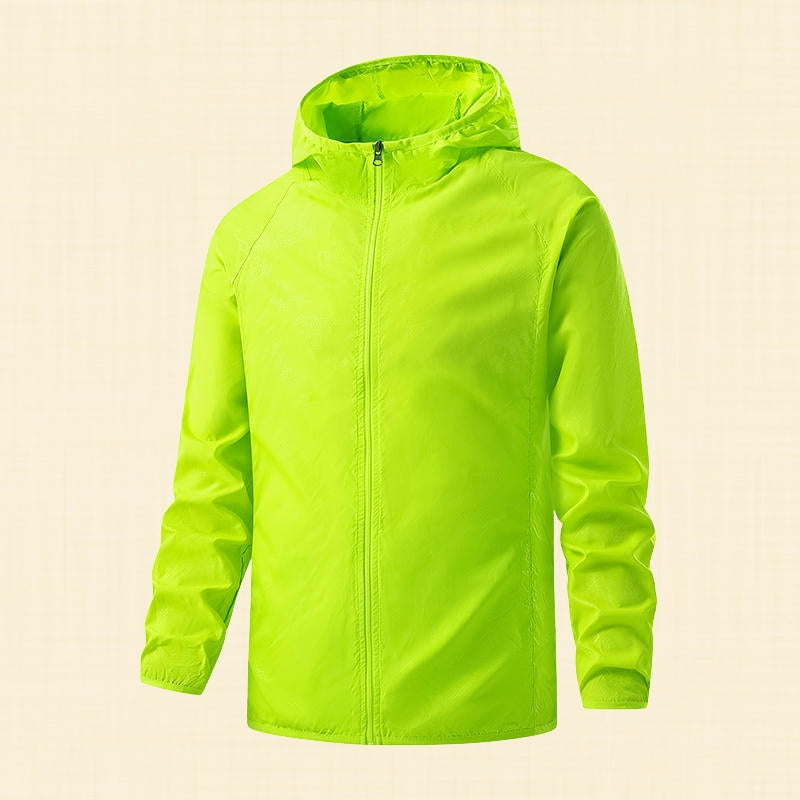 Vera waterproof shield jacket in green, front view