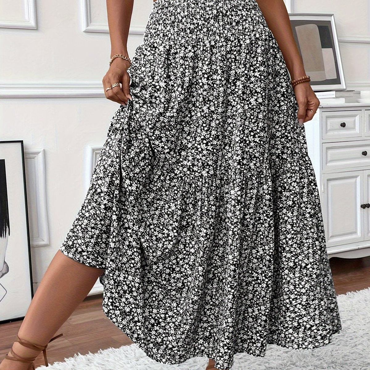 TAHLIA | TIERED FLORAL MAXI SKIRT