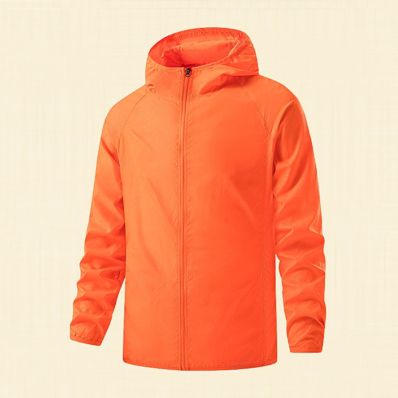 Vera waterproof shield jacket in orange, front view