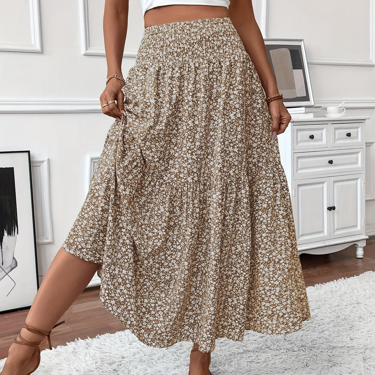 TAHLIA | TIERED FLORAL MAXI SKIRT