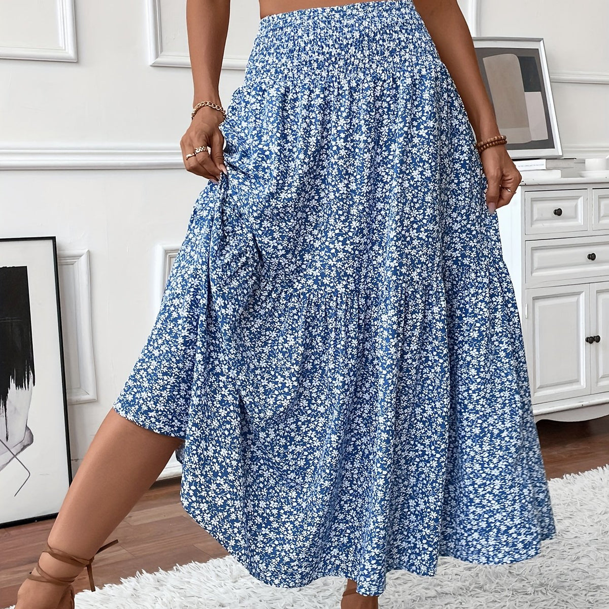 TAHLIA | TIERED FLORAL MAXI SKIRT