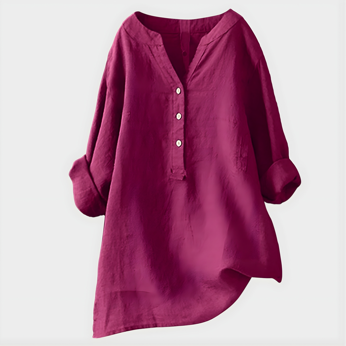 Veronique V-neck blouse in pink, front view