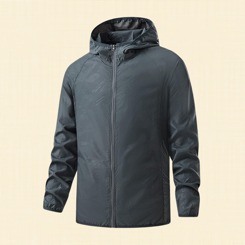 Vera waterproof shield jacket in dark grey, front view