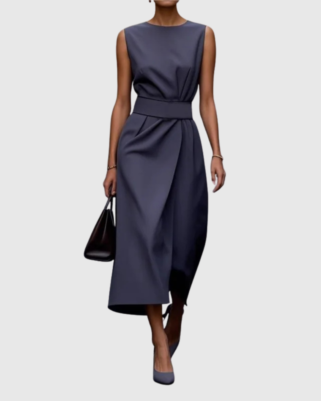 CLARIMOND | ELEGANT ROUND NECK DRESS