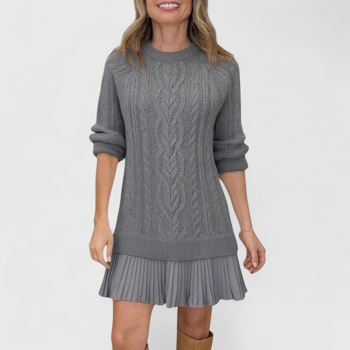 Ashlyndora sweater dress in grey, front view
