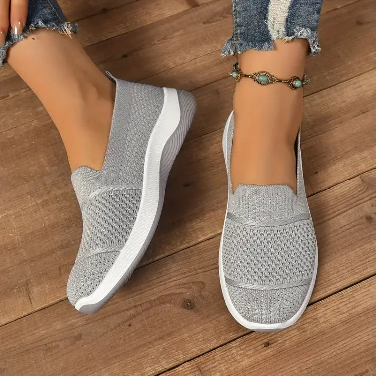 Azalea slip-on sneakers in grey, close-up top view