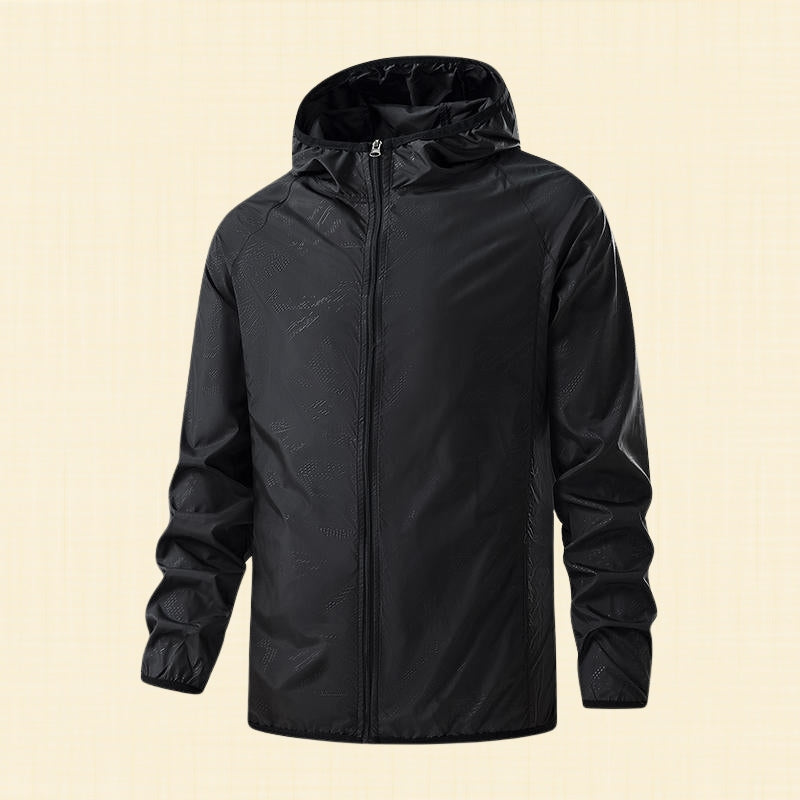 Vera waterproof shield jacket in black, front view