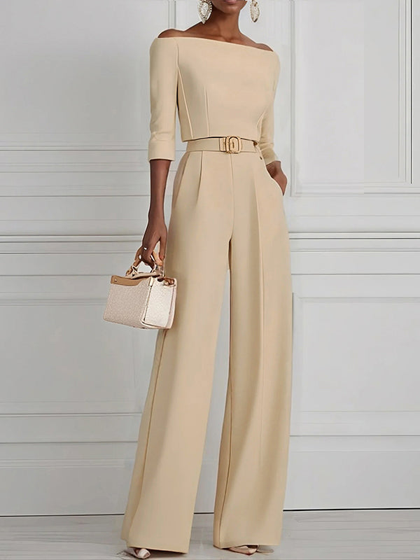 Rarianne tailored two-piece set in khaki, full-length front view