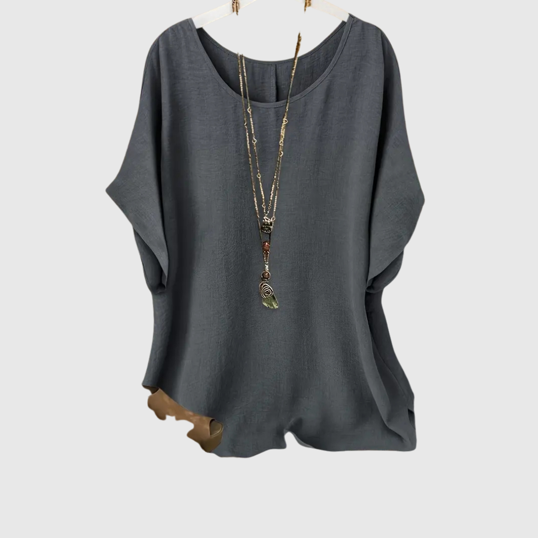 Ardina casual comfort blouse in grey, front view