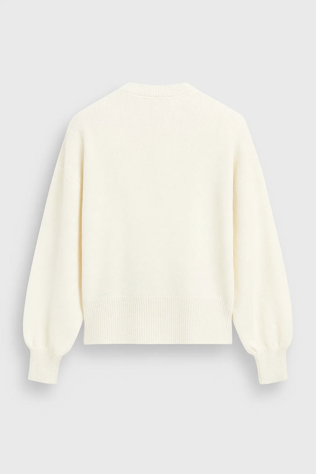 Romilly white knitted sweater, plain back view