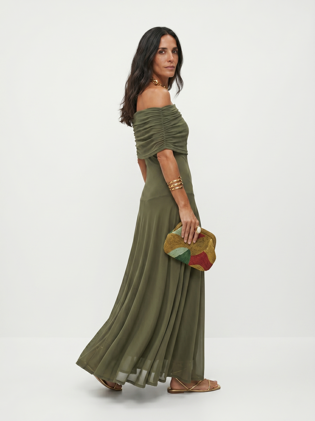 LIORA™ | One-Shoulder Print Maxi Dress