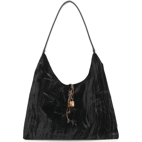 Amélie slouchy shoulder bag in black, front view