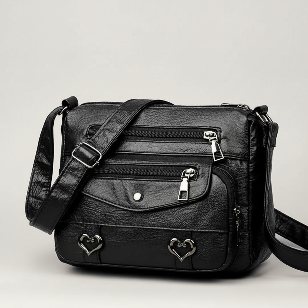 Verona crossbody bag in black, front view