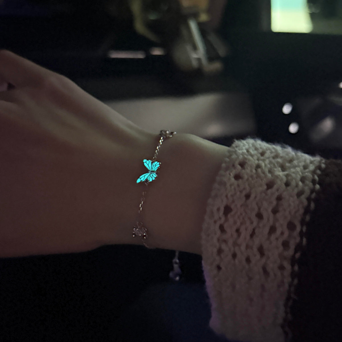 Luminous Dream Blue Butterfly Bracelet