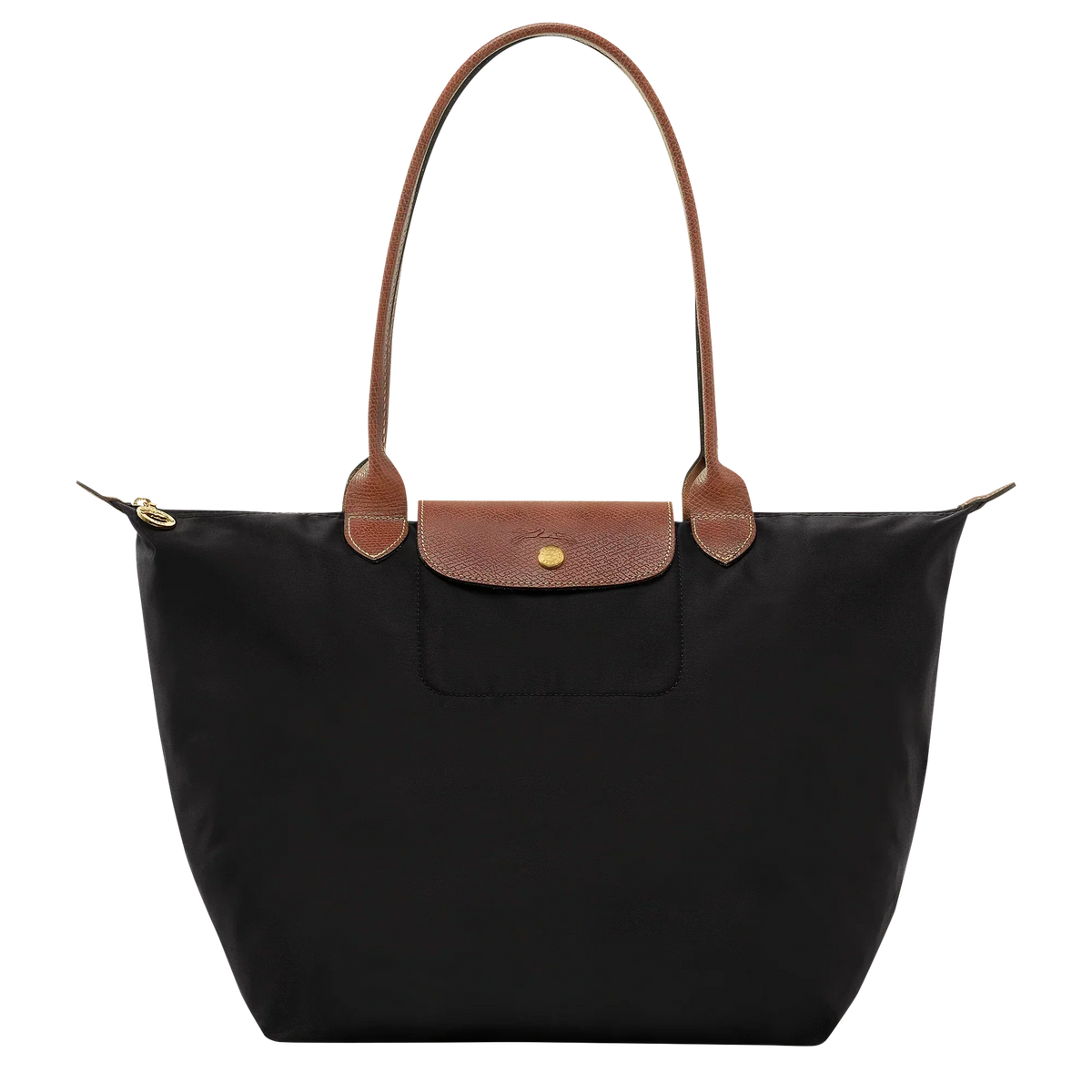 Large tote bag in black, front view