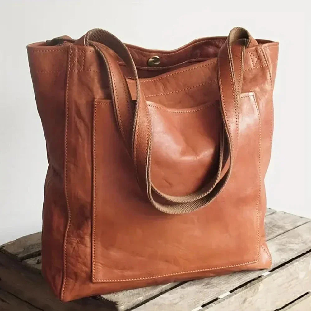 Maisie classic urban handbag in brown, front view