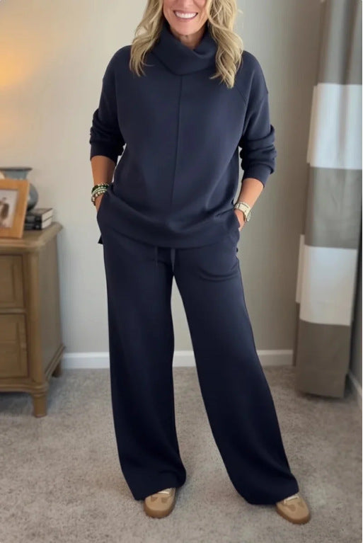 Corinne two-piece set in navy, full-length front view