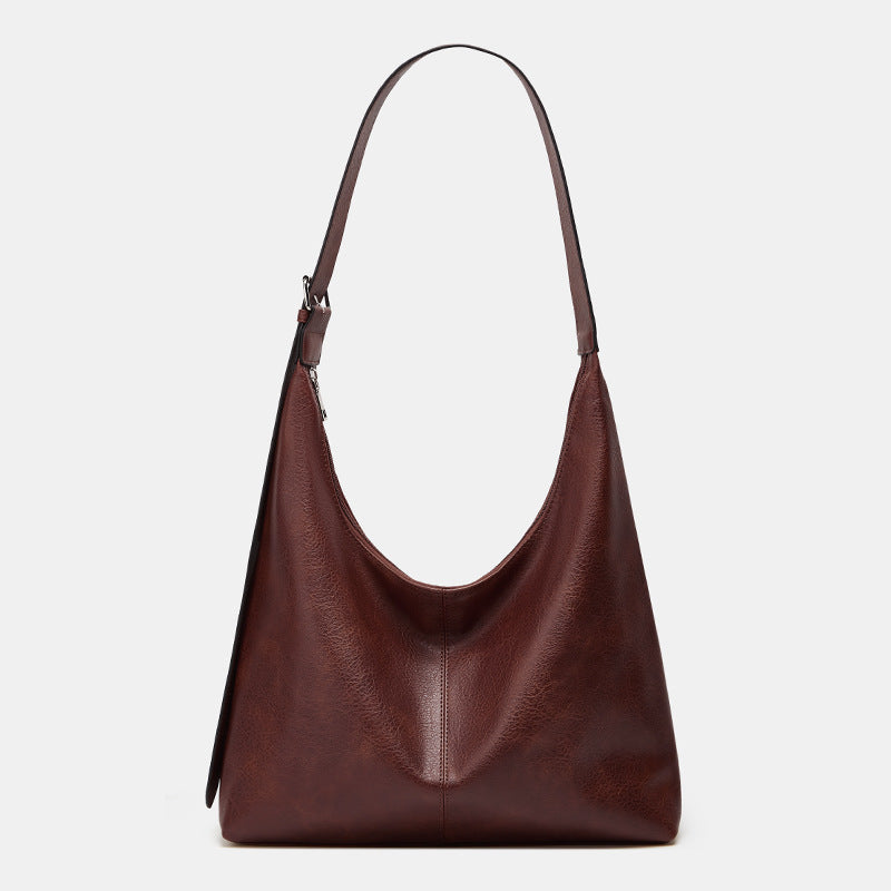 Victoria large capacity shoulder bag in wine red, front view