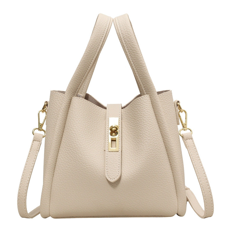 Gypsy retro crossbody handbag in off white, straight front view