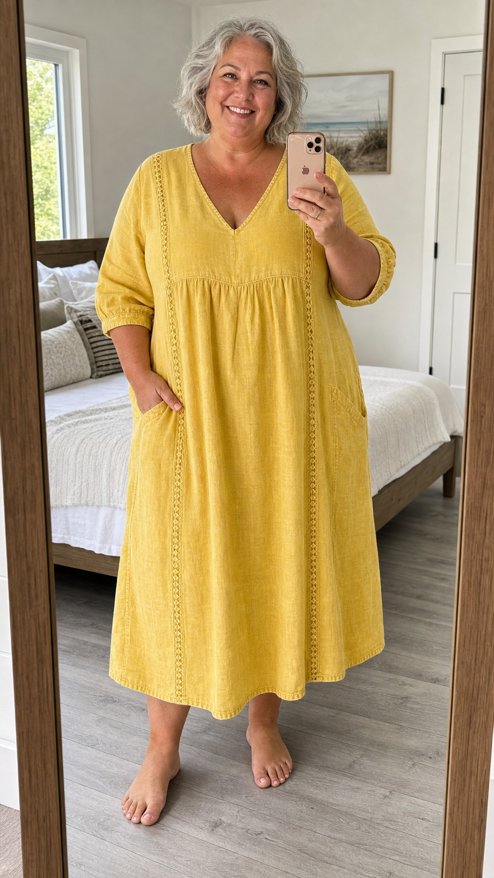 Juliette | Lace-Trim A-Line Midi Dress