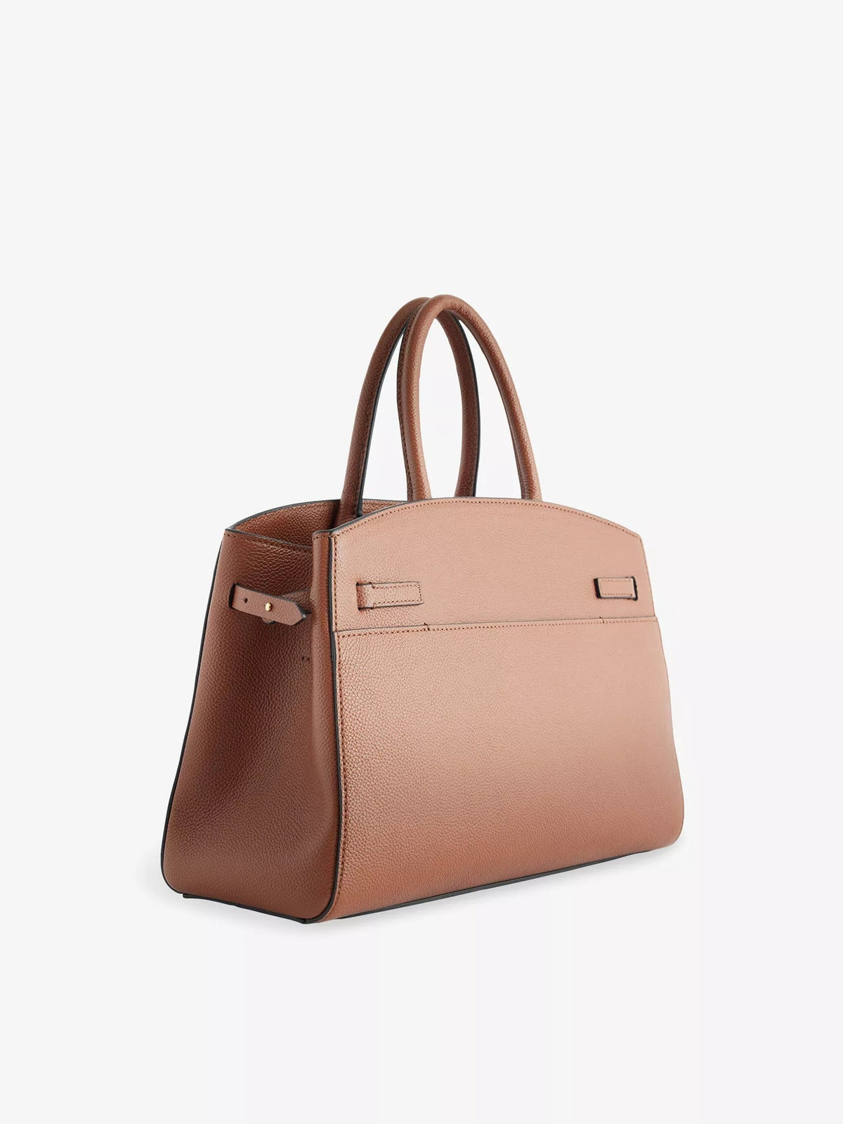 Amélisse midi handbag in brown, three-quarter back view with slip pocket