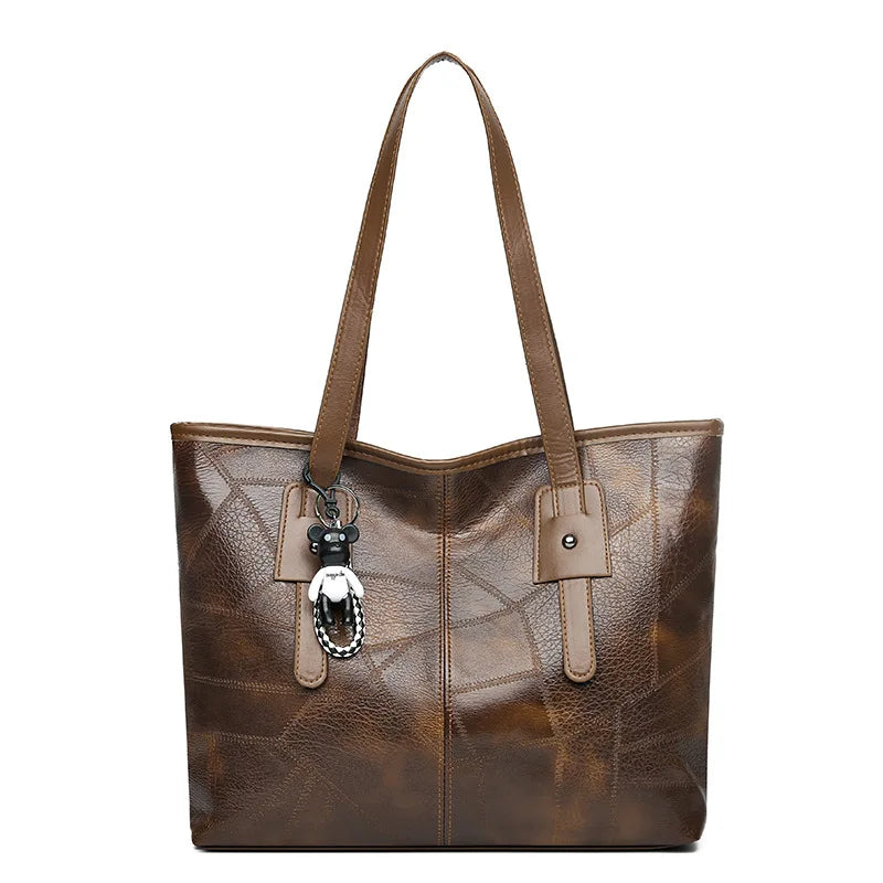 Susan vintage tote bag in khaki, straight front view