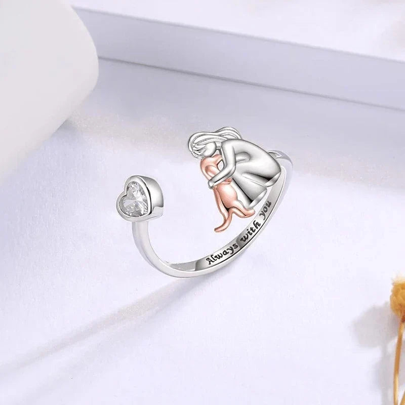 Embrace two-tone ring showing engraved Always with you inside the band