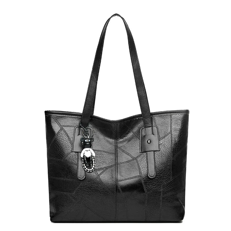 Susan vintage tote bag in black, straight front view