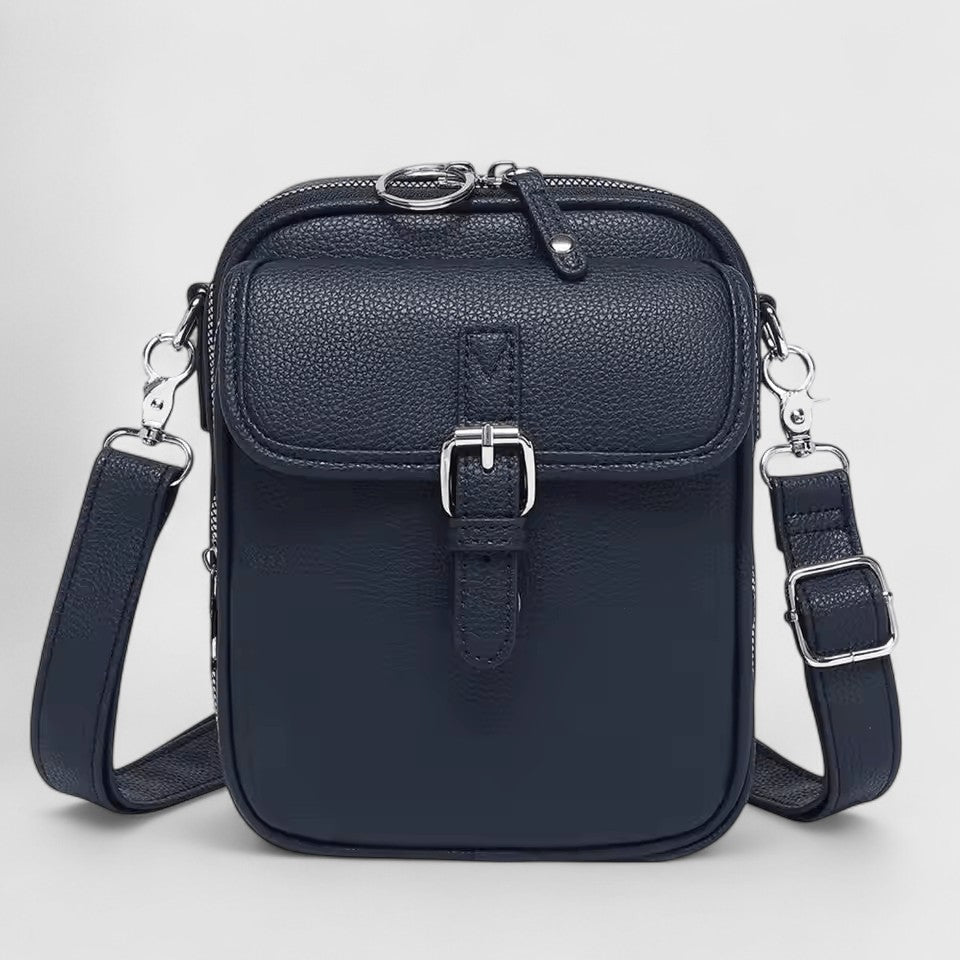 Seraphina crossbody bag in dark blue, front view