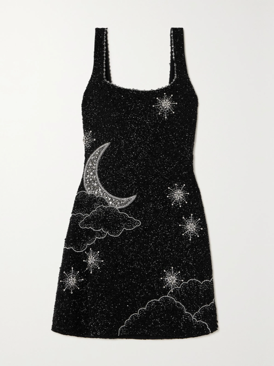 Phoebe sequin mini dress in black, product-only front view
